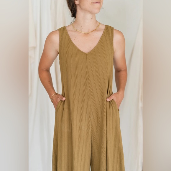 Willow Wide Rib Jumpsuit - Antique Bronze - Picture 4 of 5